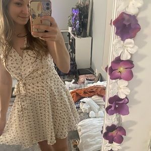floral wrap dress